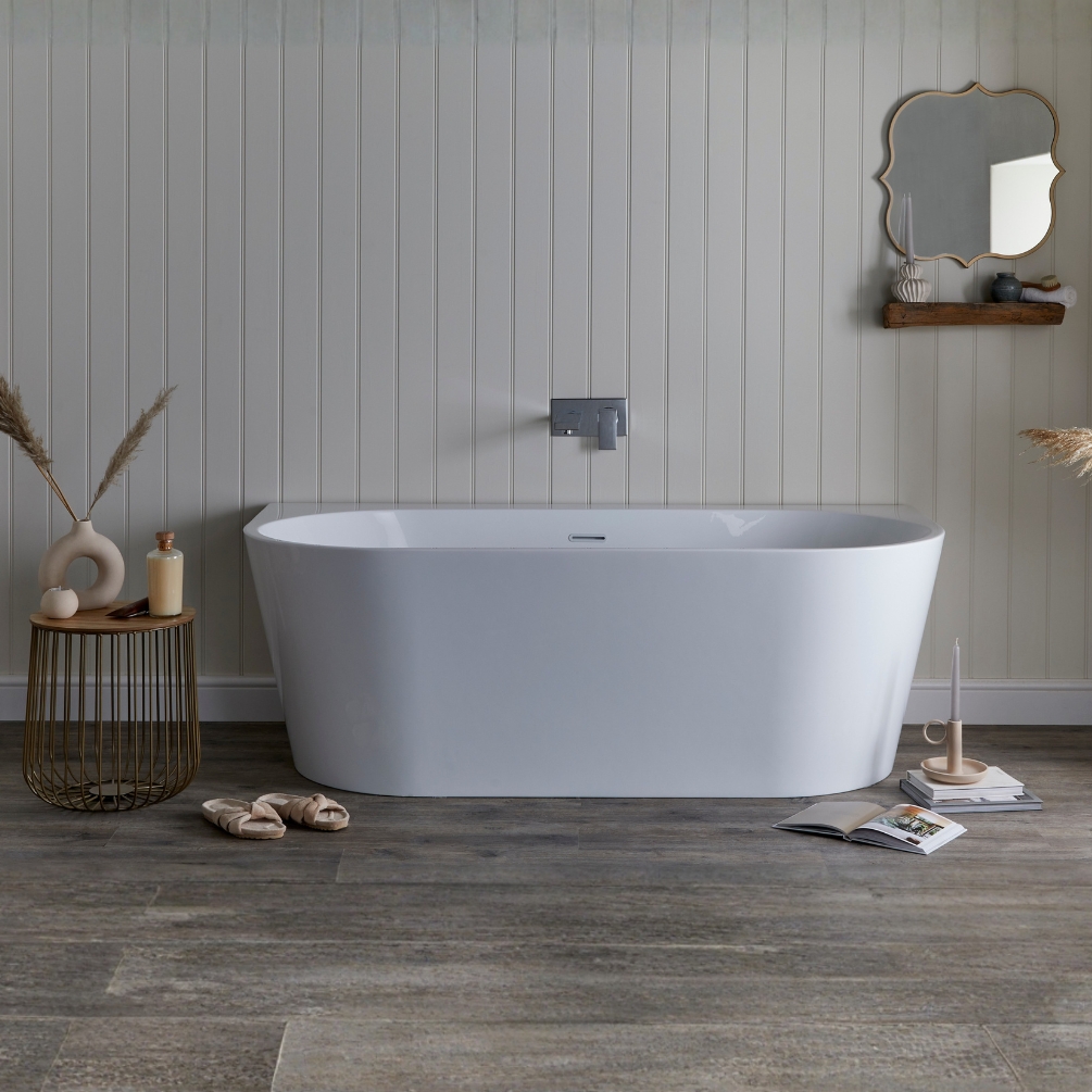 Lifestyle image of the Sanctuary Avoriaz 1700mm x 800mm Back-to-Wall Freestanding Bath