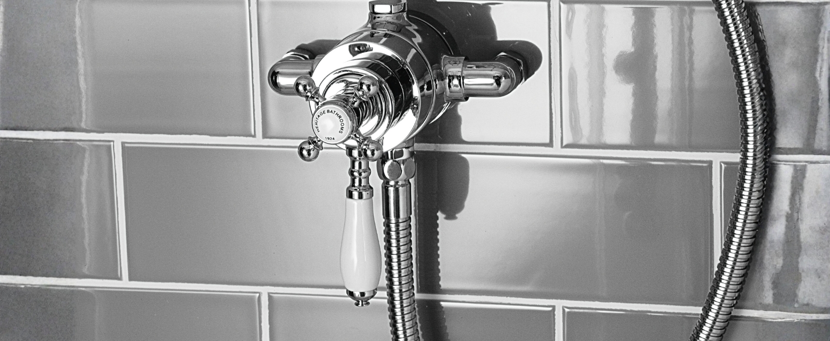 Lifestyle image of the Heritage Hartlebury Exposed Shower Valve with Single Top Outlet Chrome Finish