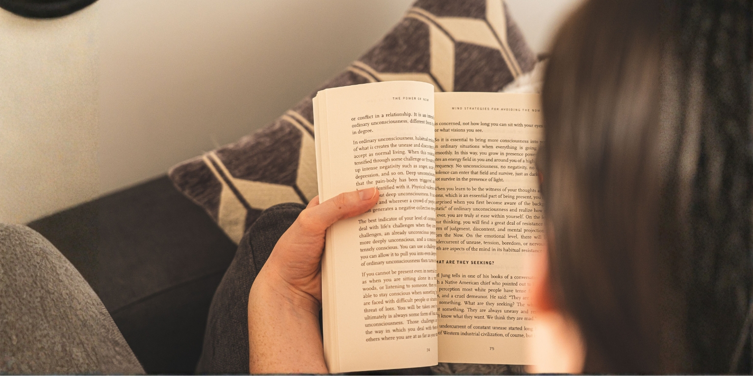 A person reading a book
