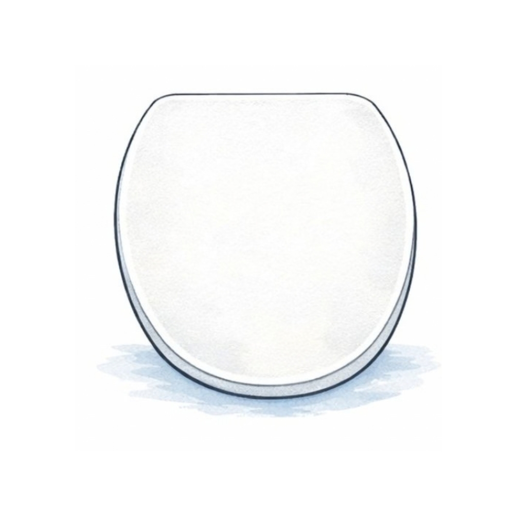 Illustration of a round toilet seat