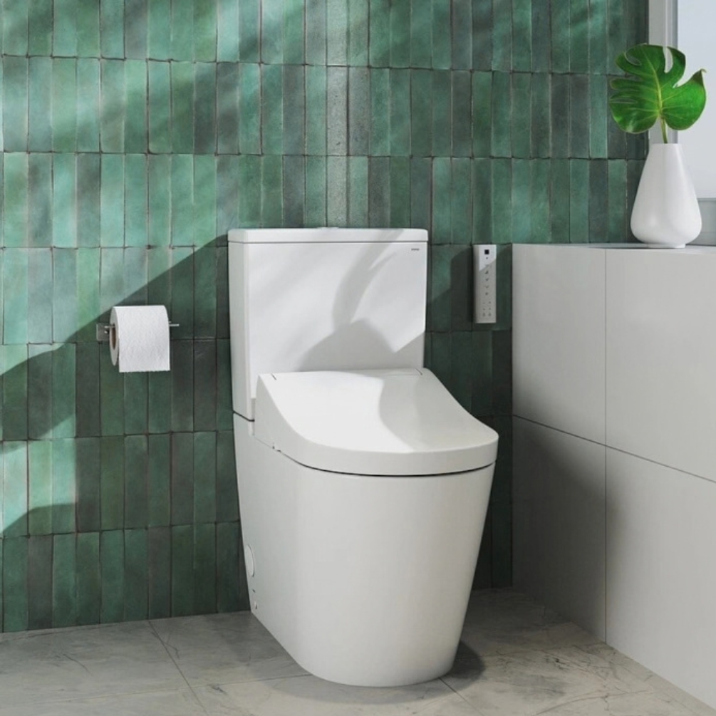 Lifestyle image of the TOTO Washlet RG Rimless Close Coupled Toilet