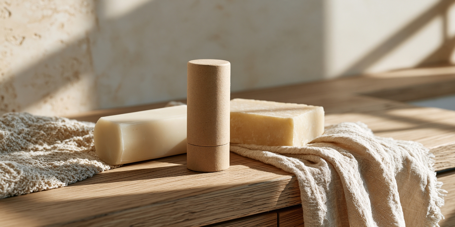 Bathroom items with plastic-free packaging