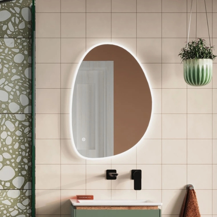 Lifestyle image of the Crosswater Mada 500 x 700mm LED Bathroom Mirror