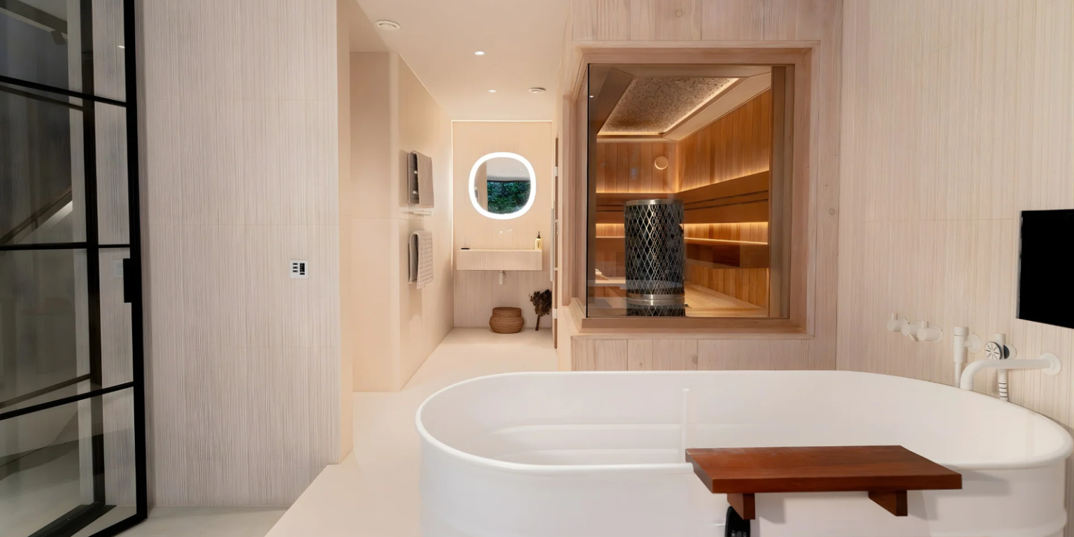 Finnmark Sauna bespoke indoor sauna installation within a bathroom
