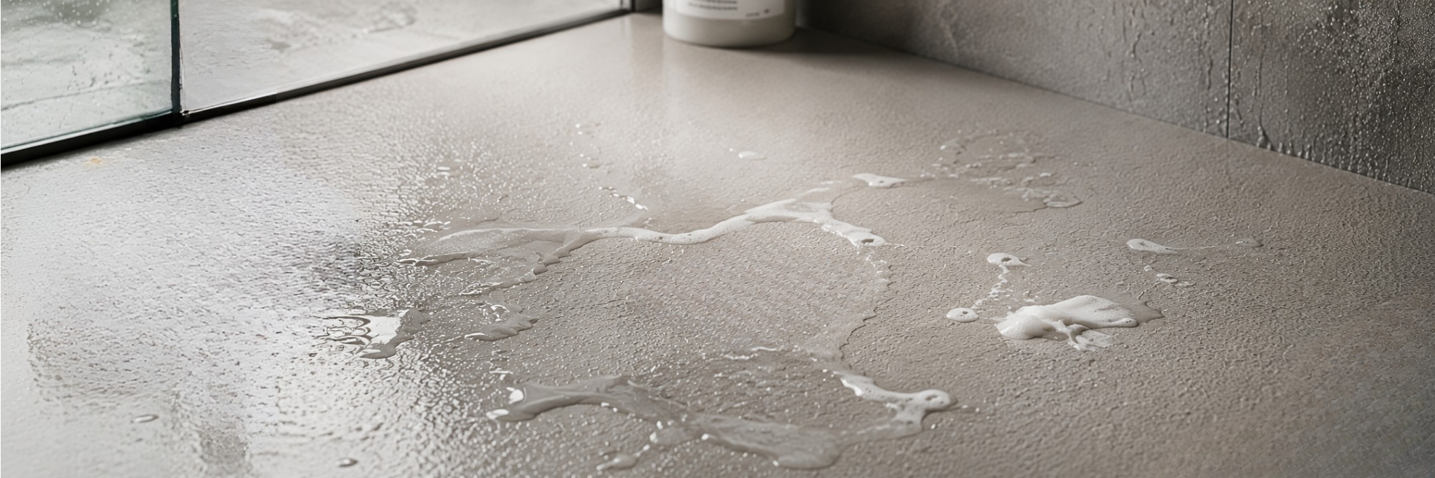 A wet and soapy shower tray