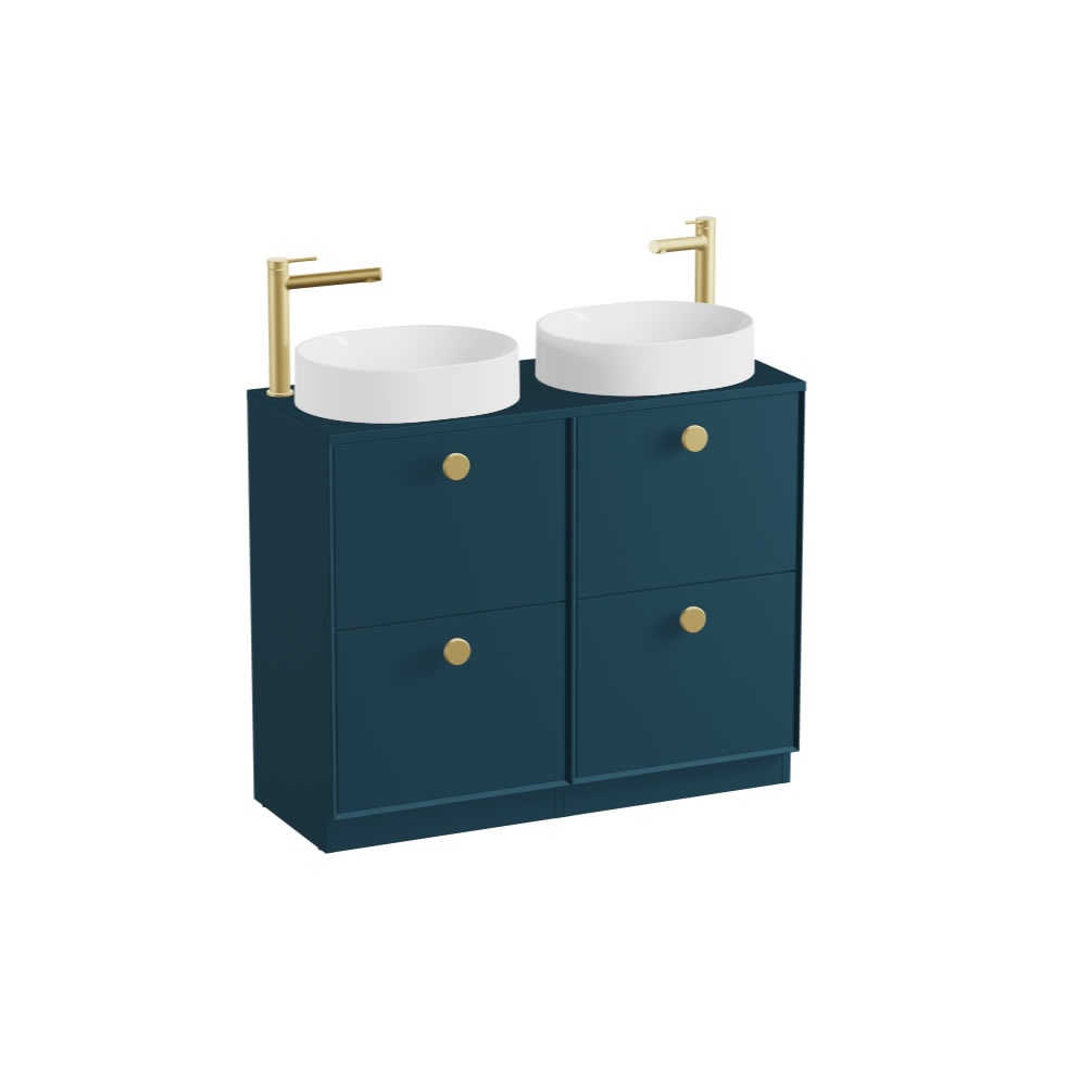 Vado Safari Smooth 1000mm Atlantic Blue Floorstanding Vanity Unit & Worktop
