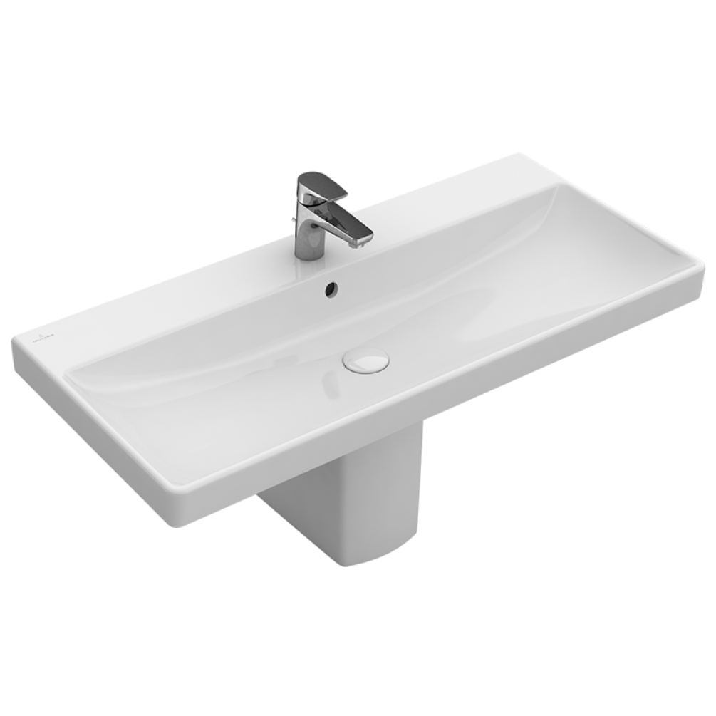 Photo of Villeroy and Boch Avento 800mm Wall Mounted Basin & Semi Pedestal Cutout