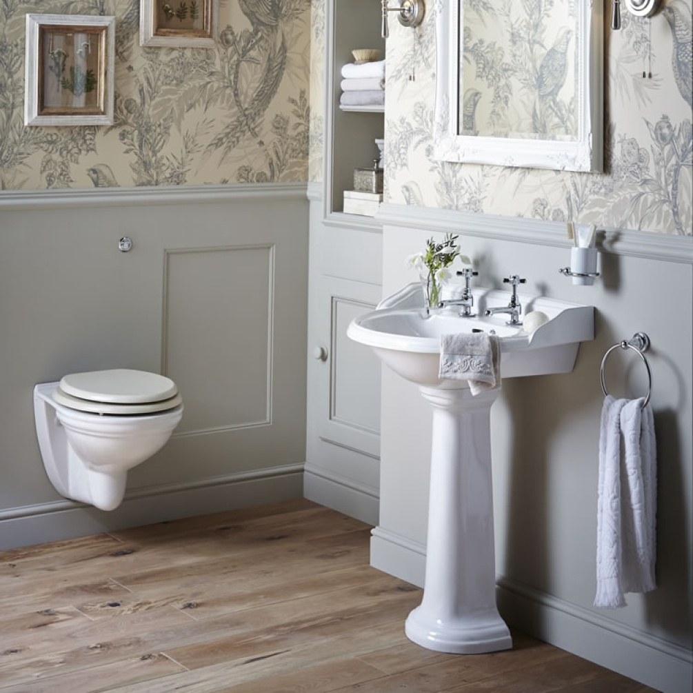 Lifestyle Photo of Heritage Dorchester Basin and Wall Hung WC Set