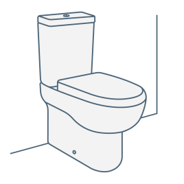 iconography image of a close coupled toilet