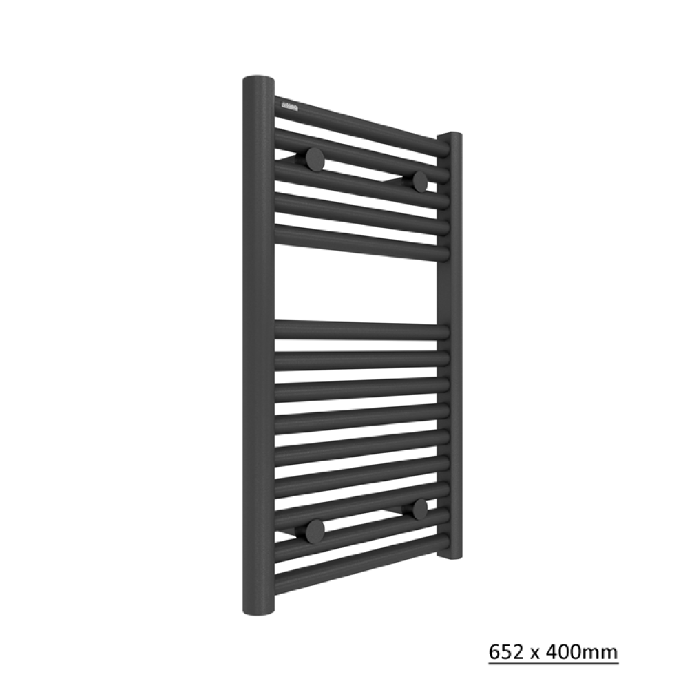 Photo of Tissino Hugo2 Anthracite Heated Towel Rail 652 x 400mm Cutout