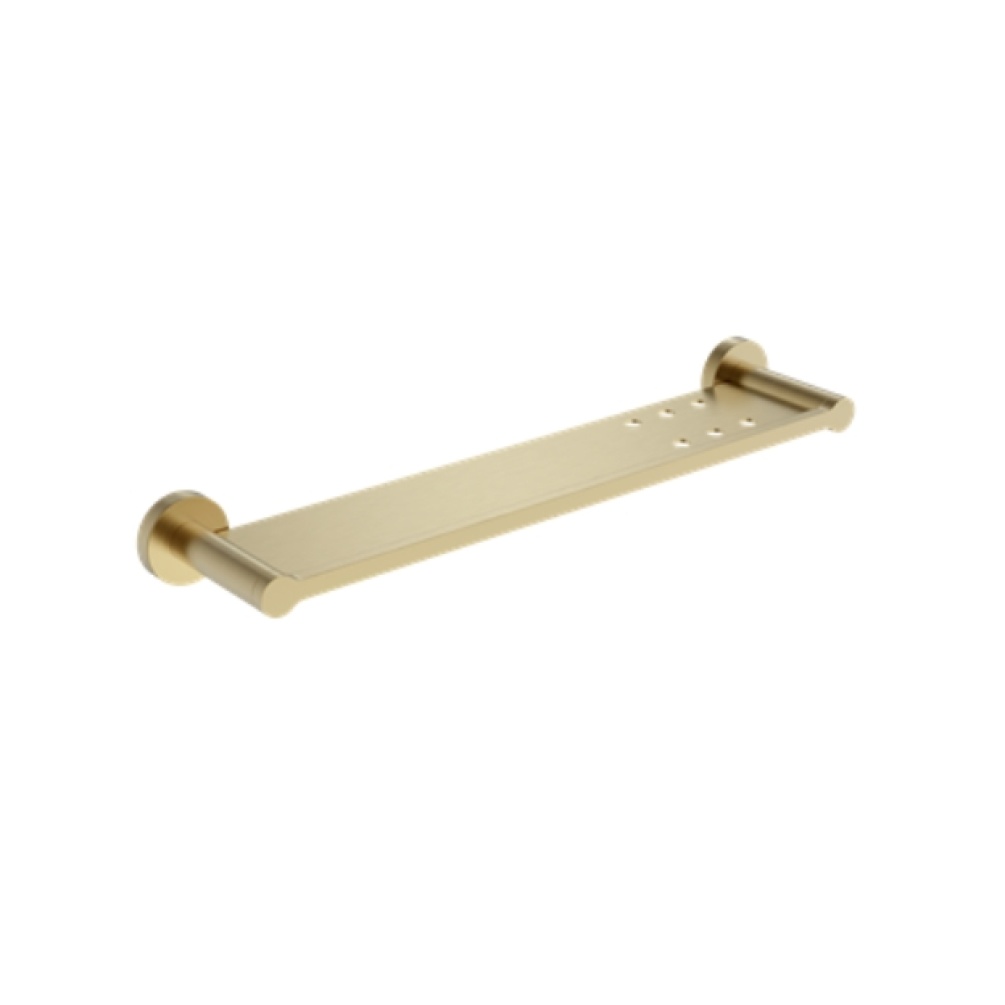 Cut out image of the Britton Hoxton 2.0 Brushed Brass Bathroom Shelf