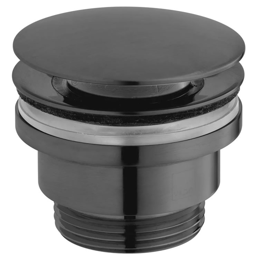 Cutout image of Vado Individual Brushed Black Universal Clic-Clac Basin Waste