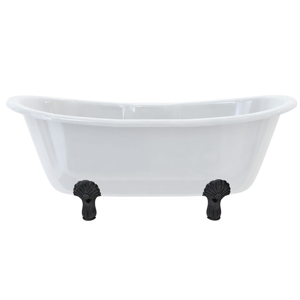 Burlington Bateau Freestanding Bath With Black Classic Feet