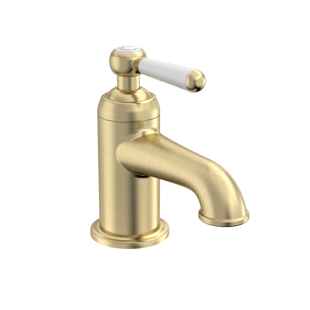 Tavistock Lansdown Brushed Brass Mini Mono Basin Mixer With Click Waste