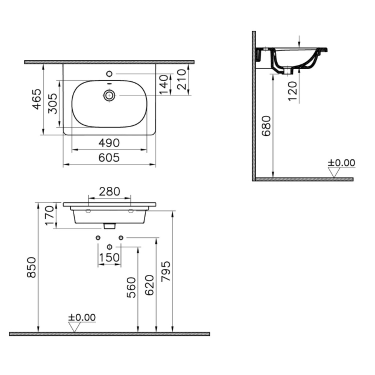 VitrA Root Flat Pearl 600 Washbasin Unit Sanctuary Bathrooms