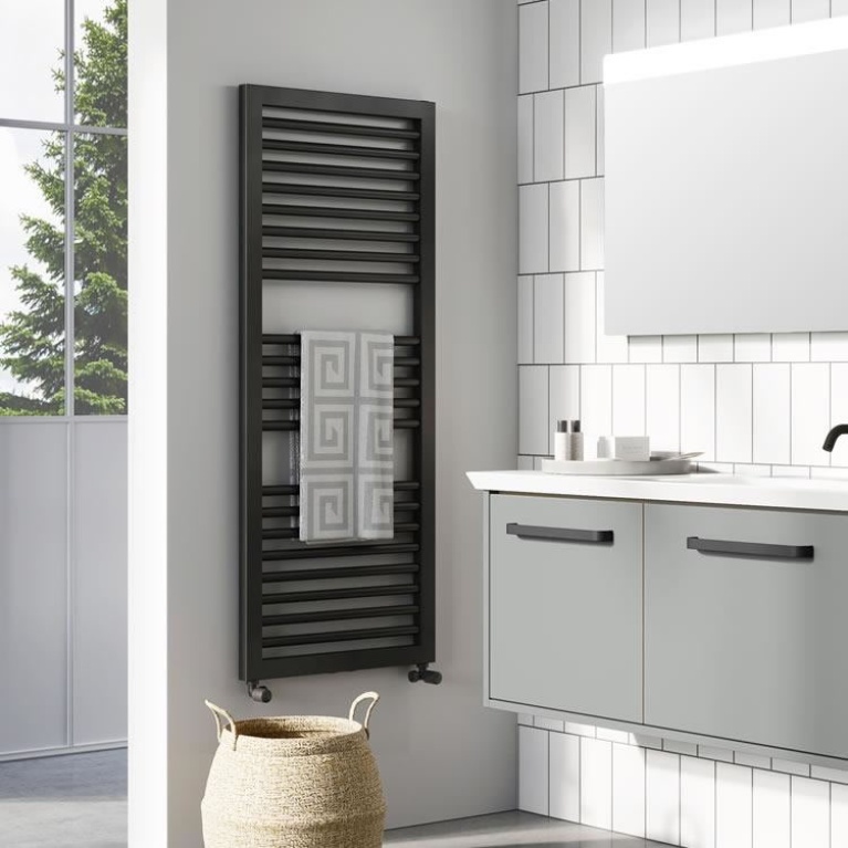 Crosswater Infinity Matt Black Towel Radiator | Sanctuary Bathrooms