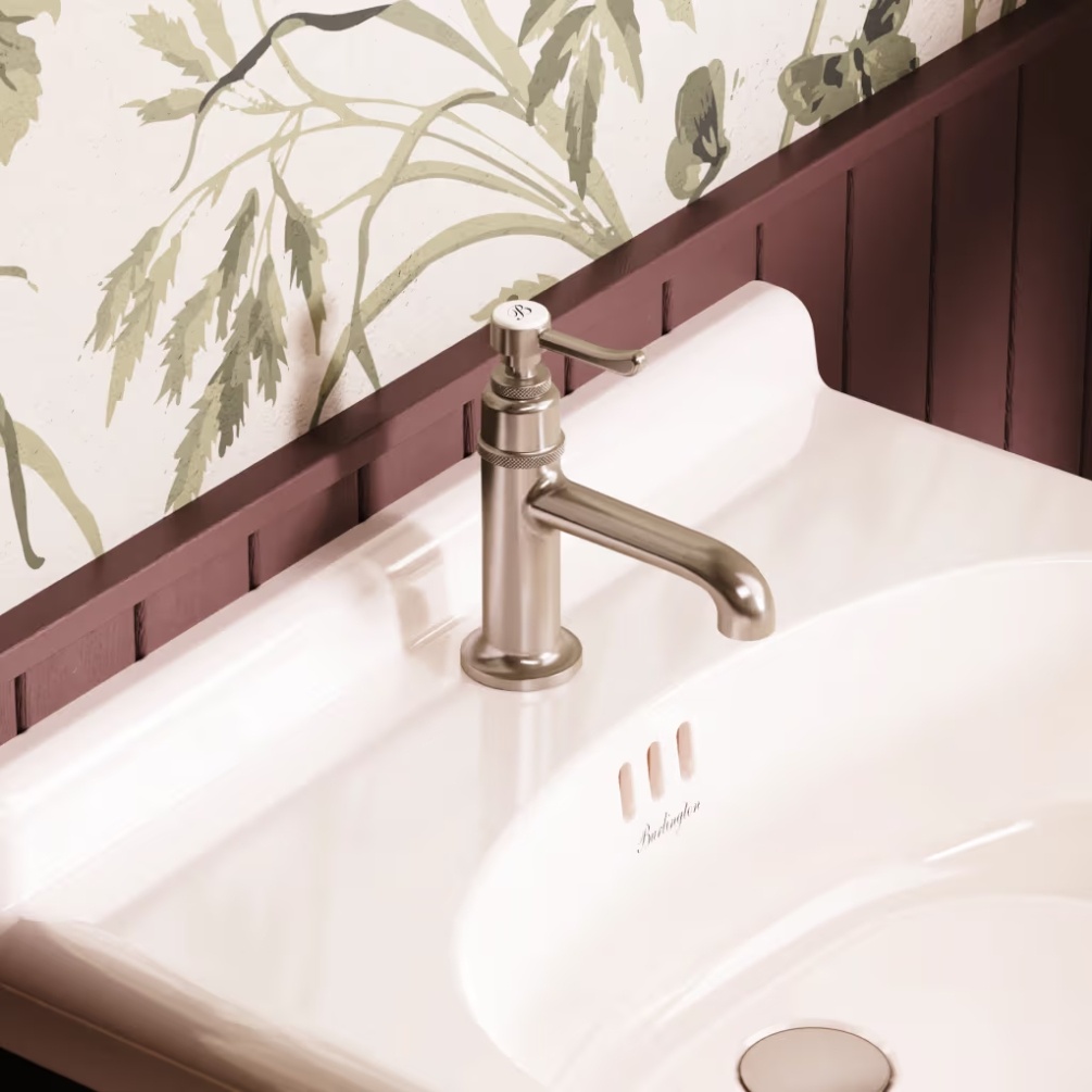 Burlington Guild Brushed Nickel Basin Single Mono Lever Lifestyle Image