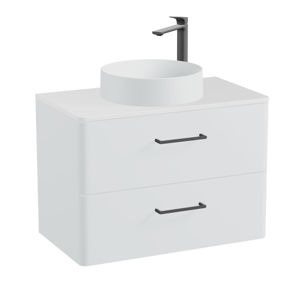 Vado Cameo 600mm Arctic White Wall Hung 2 Drawer Vanity Unit, Gloss Worktop & Arctic Basin