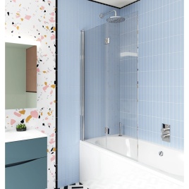 image of crosswater design 8 double folding bath screen