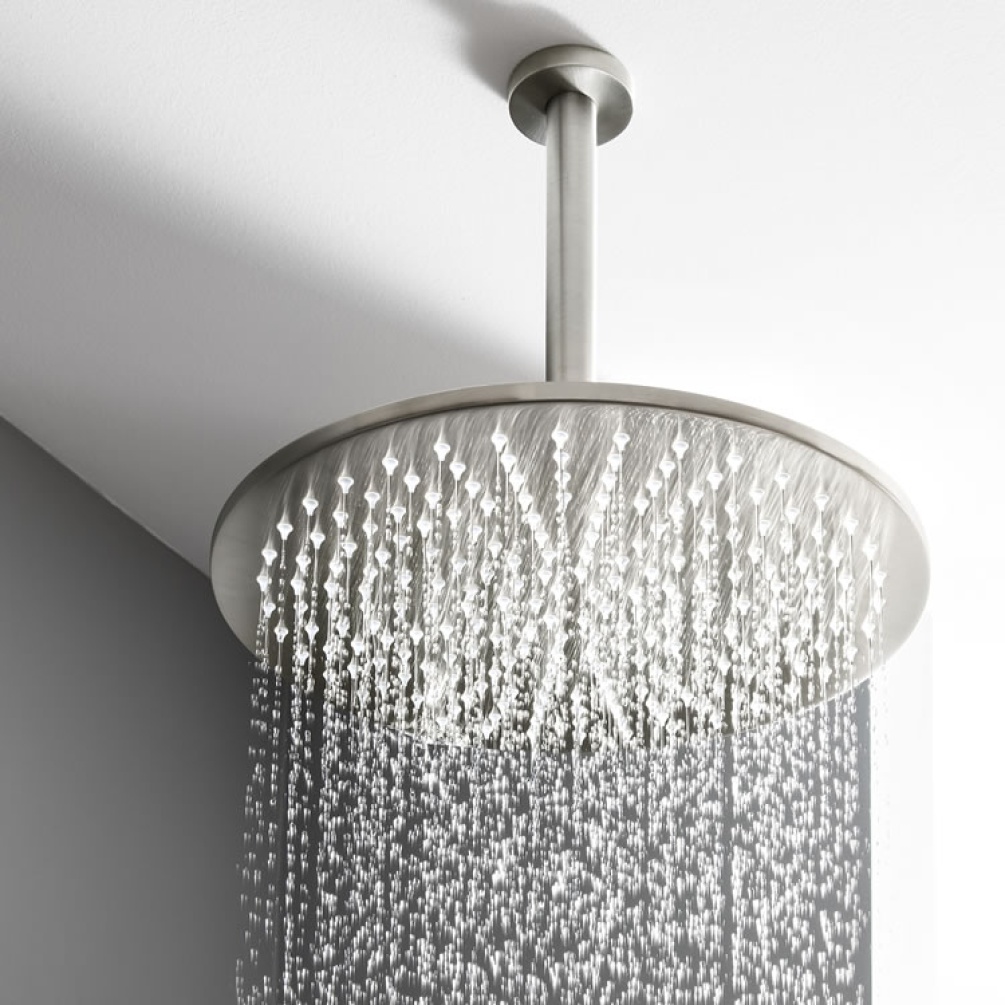 Product Lifestyle image of the Crosswater MPRO Brushed Stainless Steel 300mm Round Shower Head