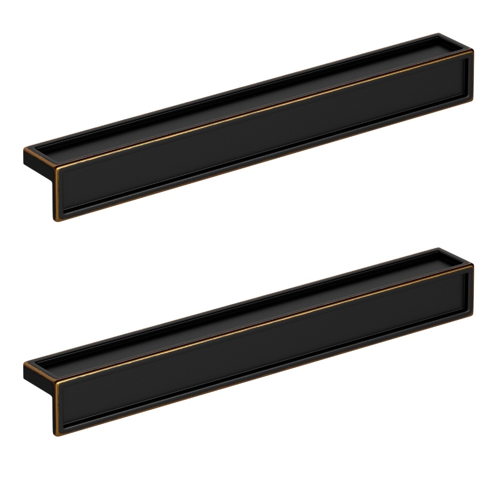 Apex Pair of Brushed Bronze L-Shaped 177mm Over Handles Cut Out 1
