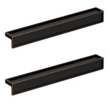 Apex Pair of Brushed Bronze L-Shaped 177mm Over Handles Cut Out 1