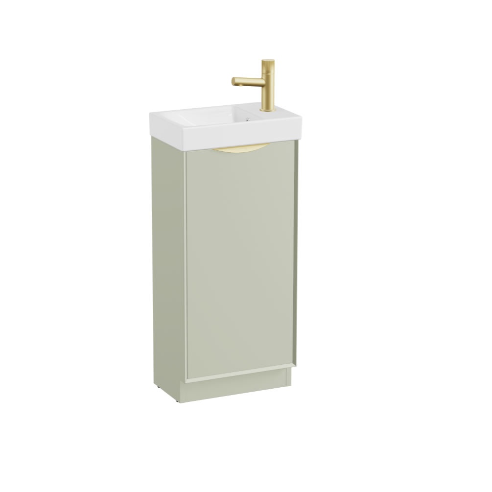Vado Safari Smooth 400mm Sage Green Vanity Unit & Ceramic Basin