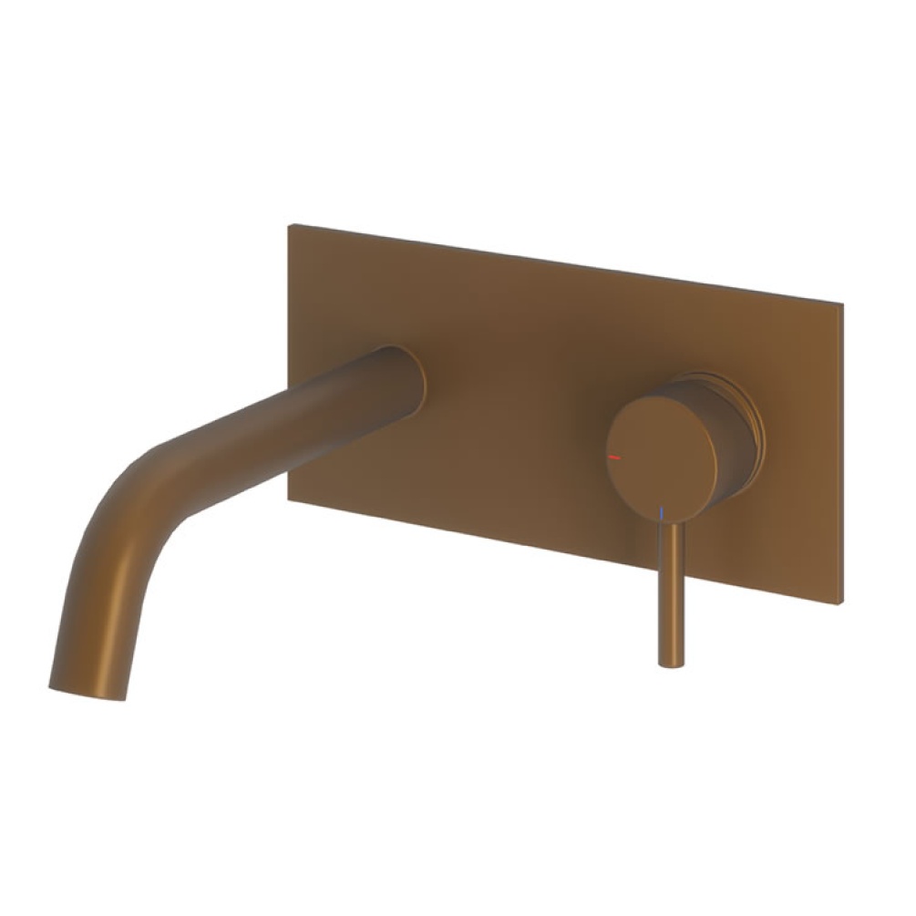 Product Cut out image of the Abacus Iso Brushed Bronze Wall Mounted Basin Mixer