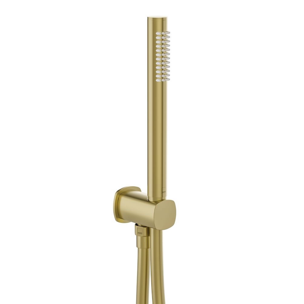 Vado Cameo Satin Brass Single Function Mini Shower Kit With Integrated Outlet