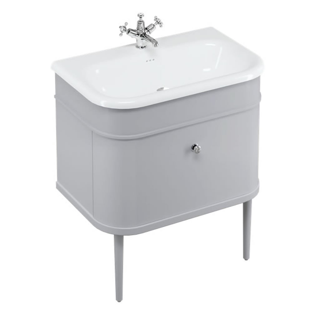 Burlington Chalfont 750mm Stone Basin & Classic Grey Unit With Legs