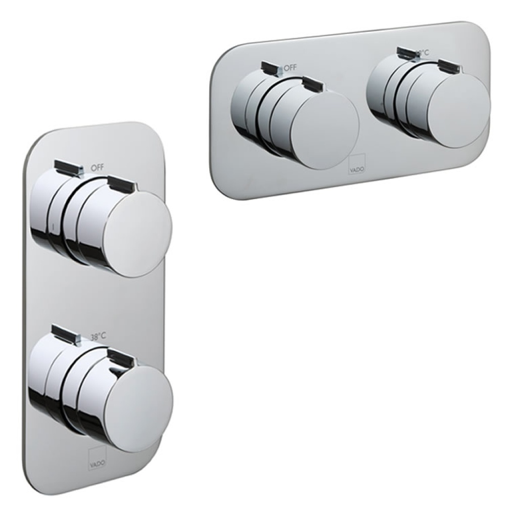Cutout image of  Vado Altitude Single Outlet Thermostatic Shower Valve.