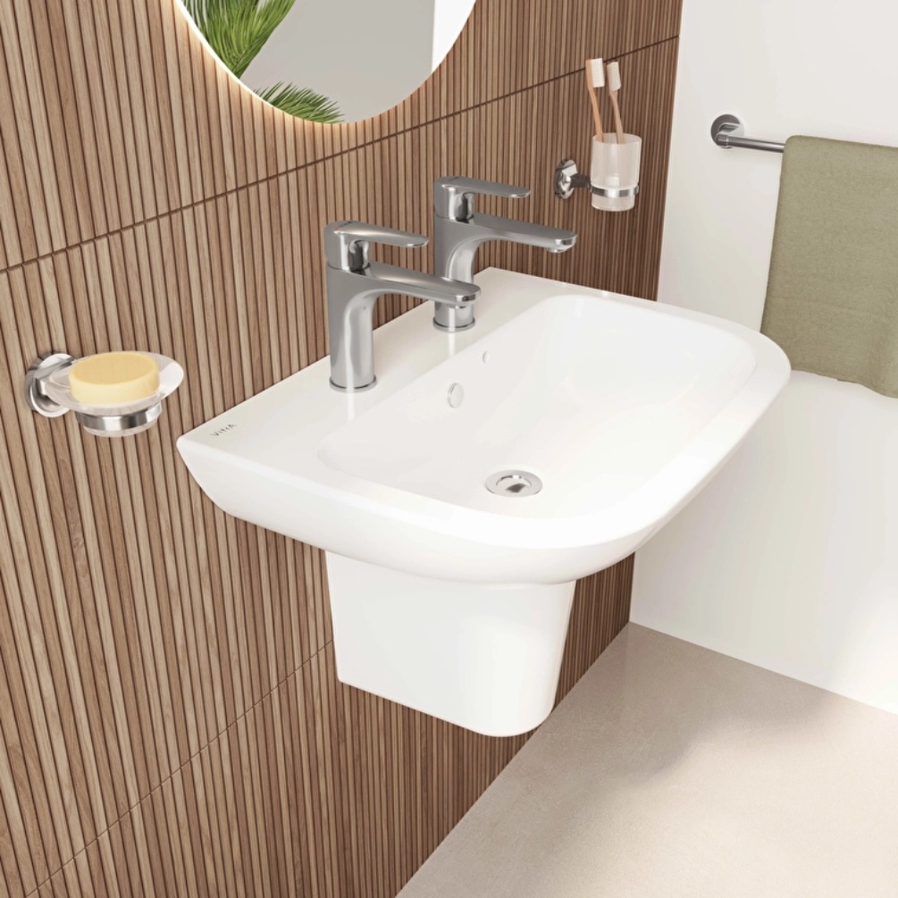 VitrA S20 650mm Washbasin with Pedestal