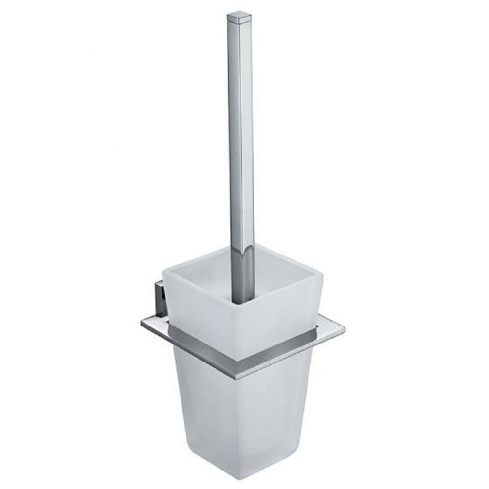 Vado Level Toilet Brush & Frosted Glass Holder Image 1
