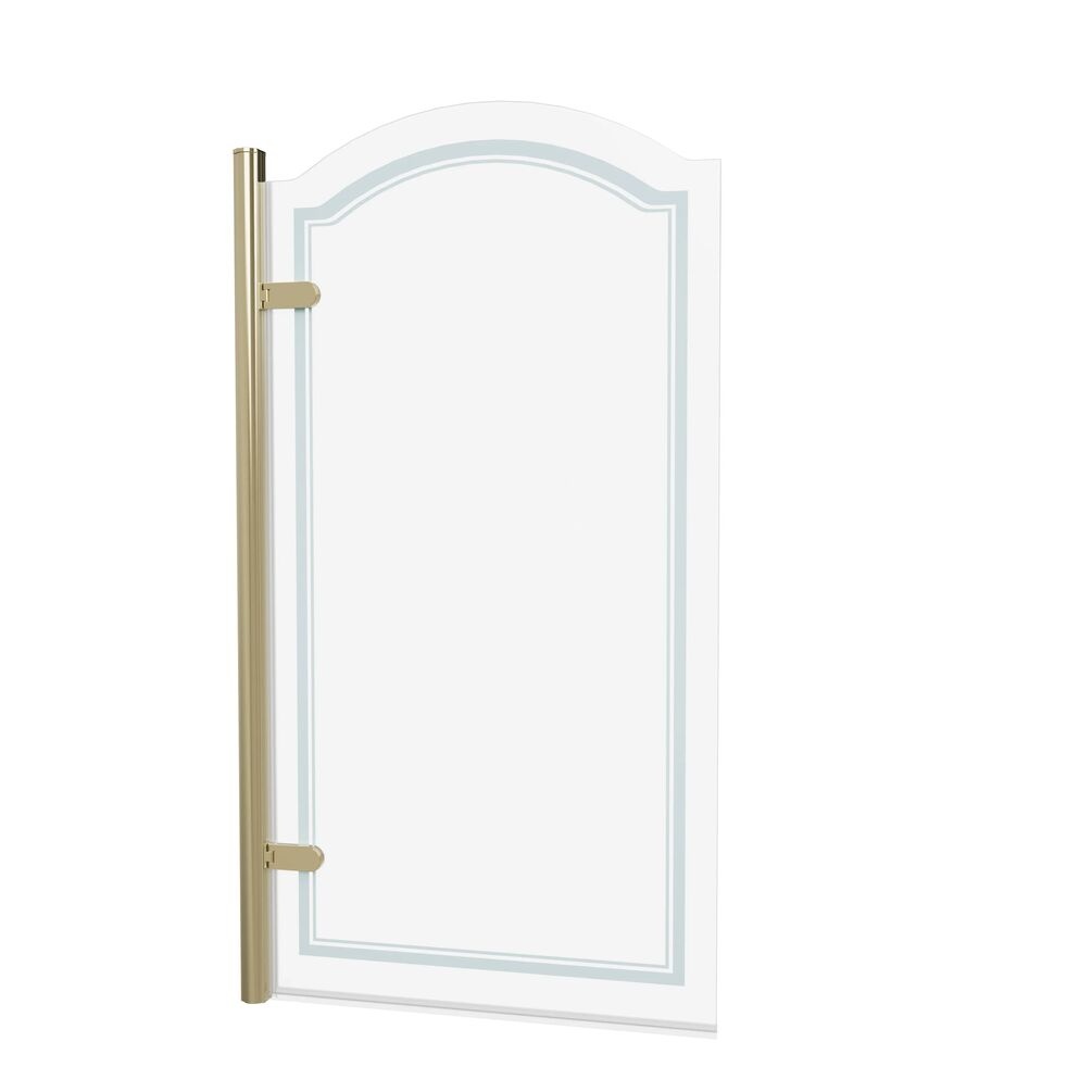 Cutout image of Burlington Classique Gold Curved Hinged Bath Screen left handed