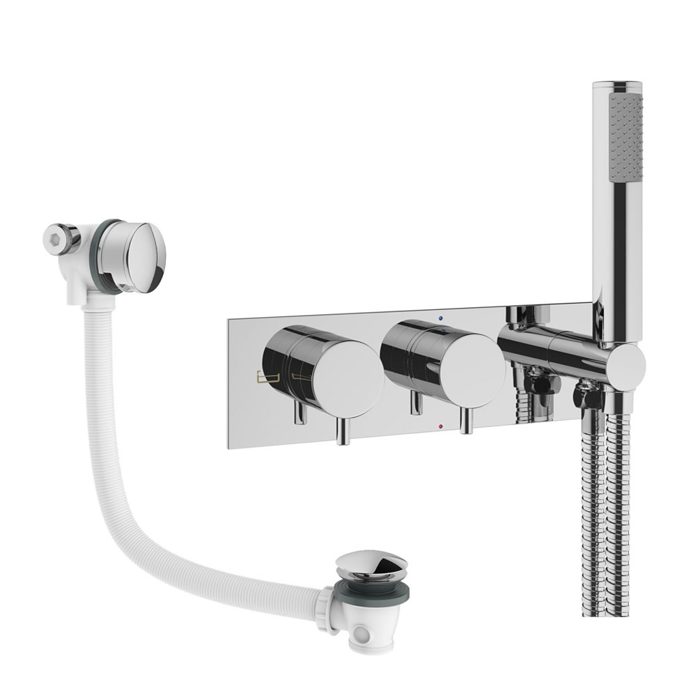 Cutout image of Crosswater Design Chrome Dual Outlet Bath Filler Set