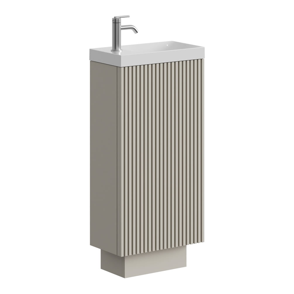 Crosswater Limit Warm Stone 400mm Floorstanding Vanity Unit & Basin