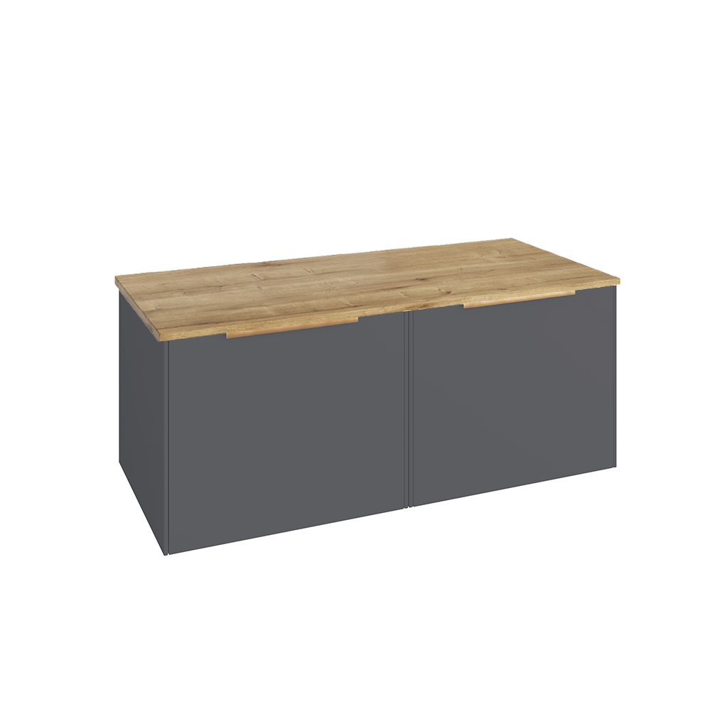 Abacus Concept Sit On Anthracite 1200mm Vanity Unit - Oak Countertop