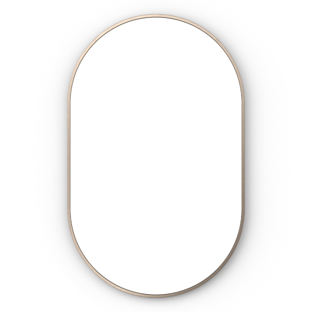 Front facing cut out image of the Origins Living Docklands 500mm x 800mm Brushed Bronze Capsule Mirror DKL-00C058-BZ