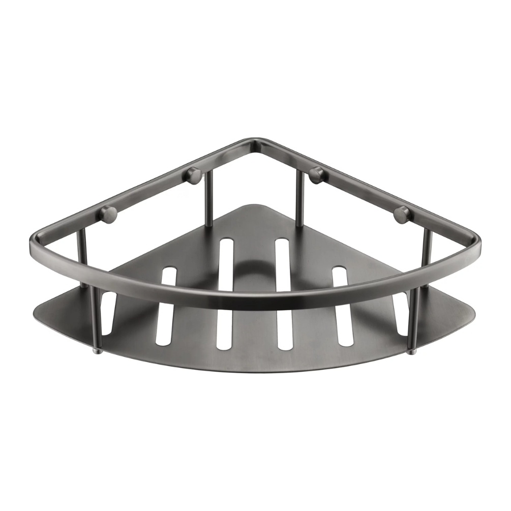 Product Cut out image of the JTP Brushed Black Corner Basket