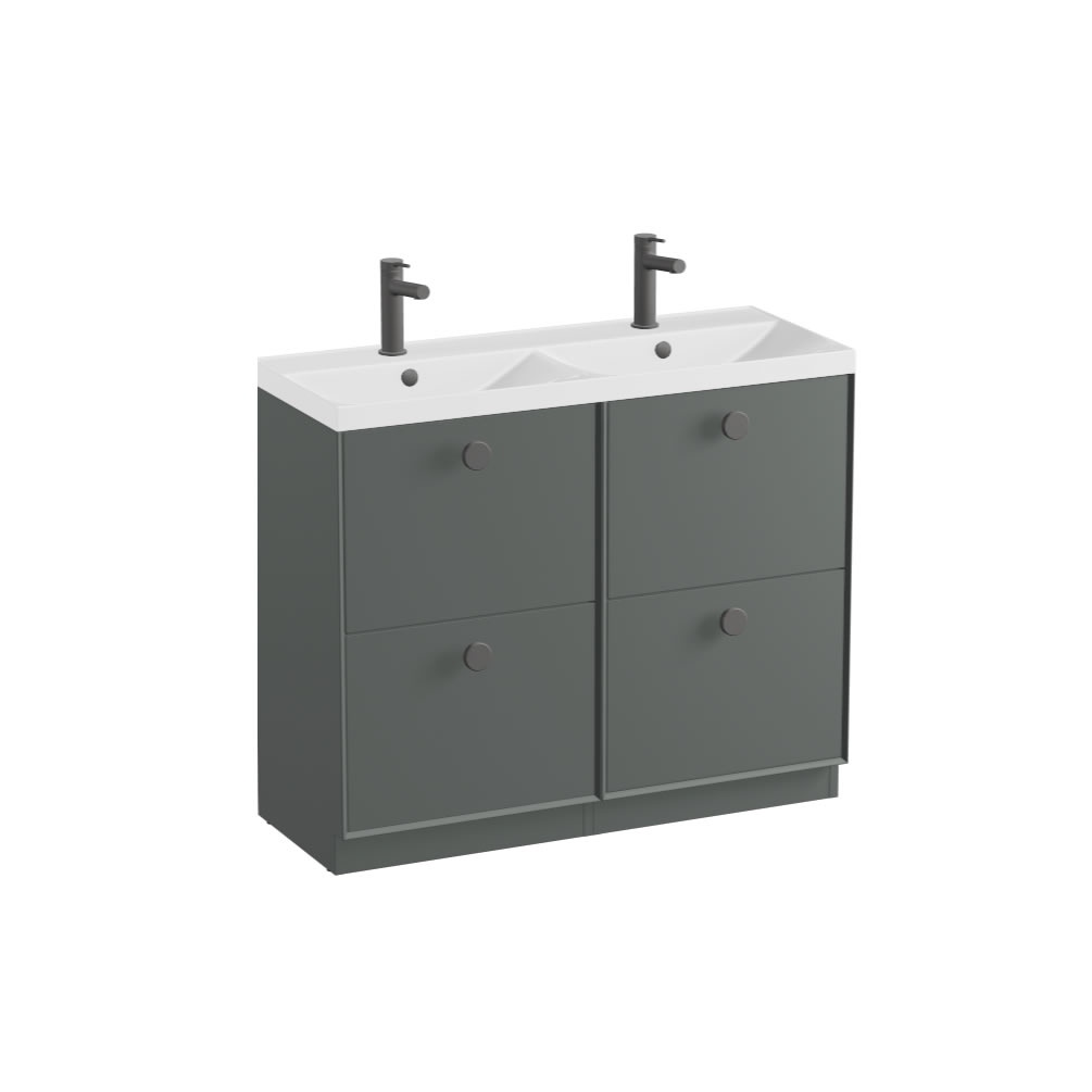 Vado Safari Smooth 1000mm Charcoal Grey Floor Mounted Vanity Unit & Gloss Basin