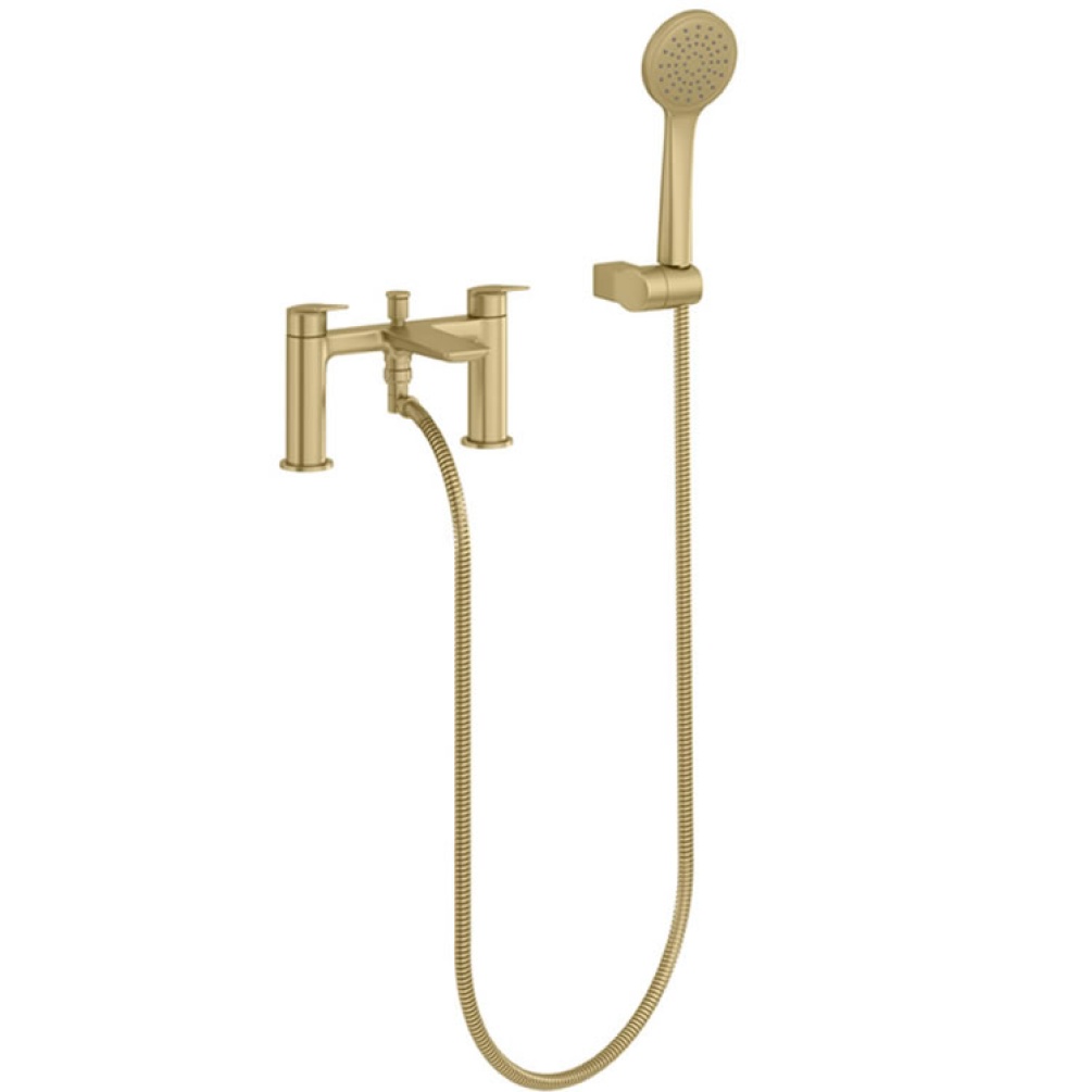 Cut Out Image of the Greenwich 2TH Bath Shower Mixer in Brushed Brass