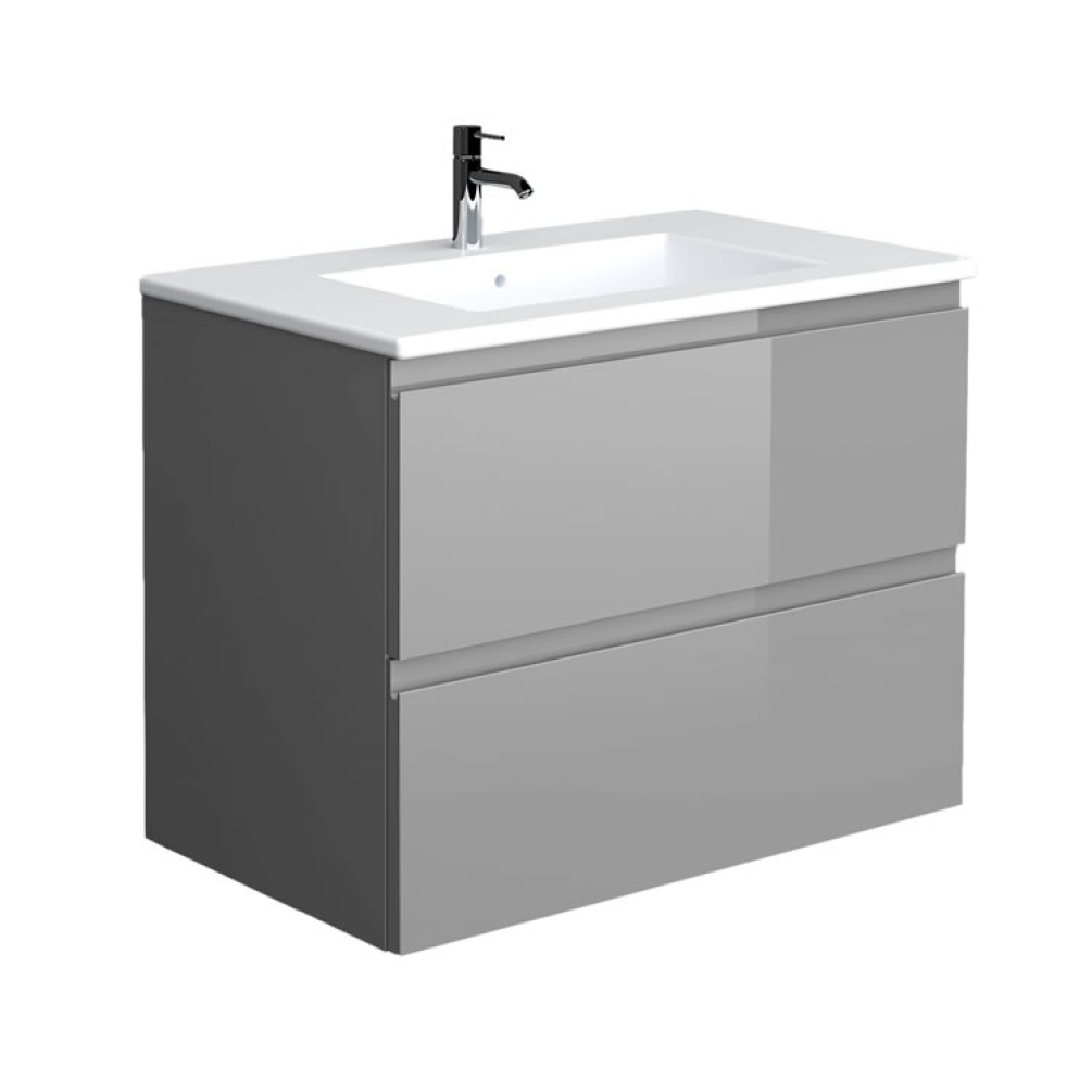 Rak Joy 610mm Urban Grey Wall Hung Unit & Basin - Image 1