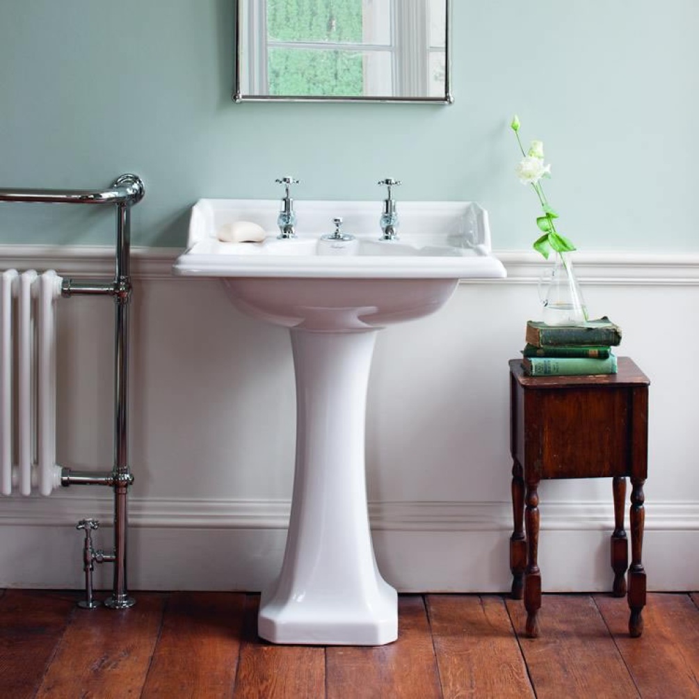 Product Lifestyle image of the Burlington Classic 650mm Invisible Overflow Basin & Pedestal