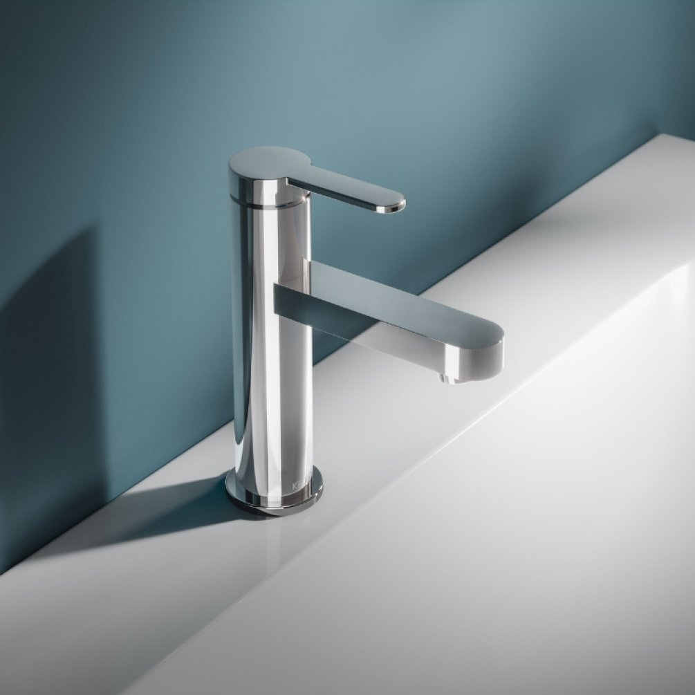Close up product image of Keuco IXMO Flat Chrome Single Lever Basin Mixer 100 59502 013000/59502 013100