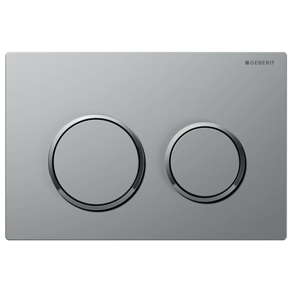 Cutout image of Geberit Omega20 Dual Flush Plate Matt Chrome Gloss Chrome Matt Chrome