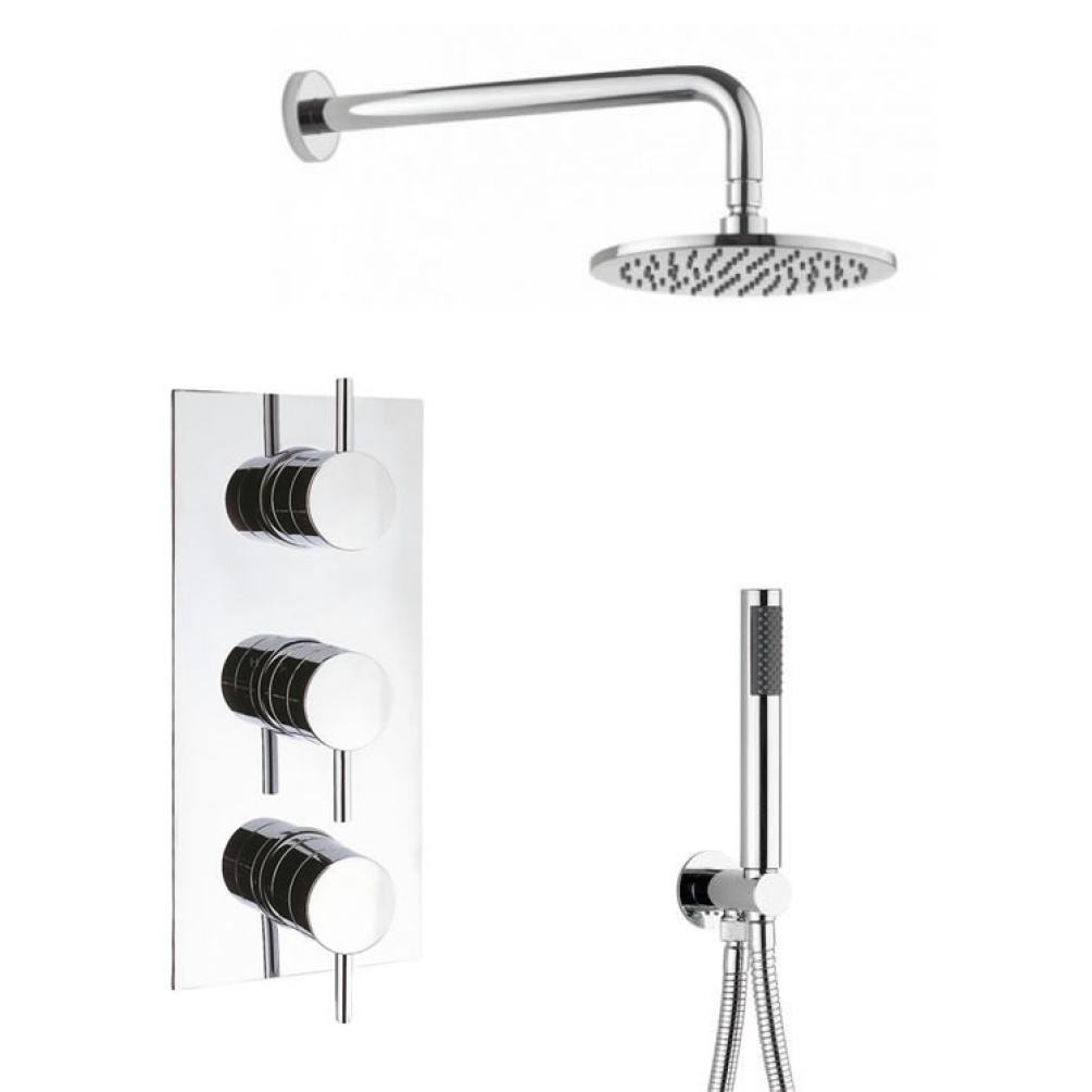 Designer 3 Control Shower Valve Pack with Head & Handset