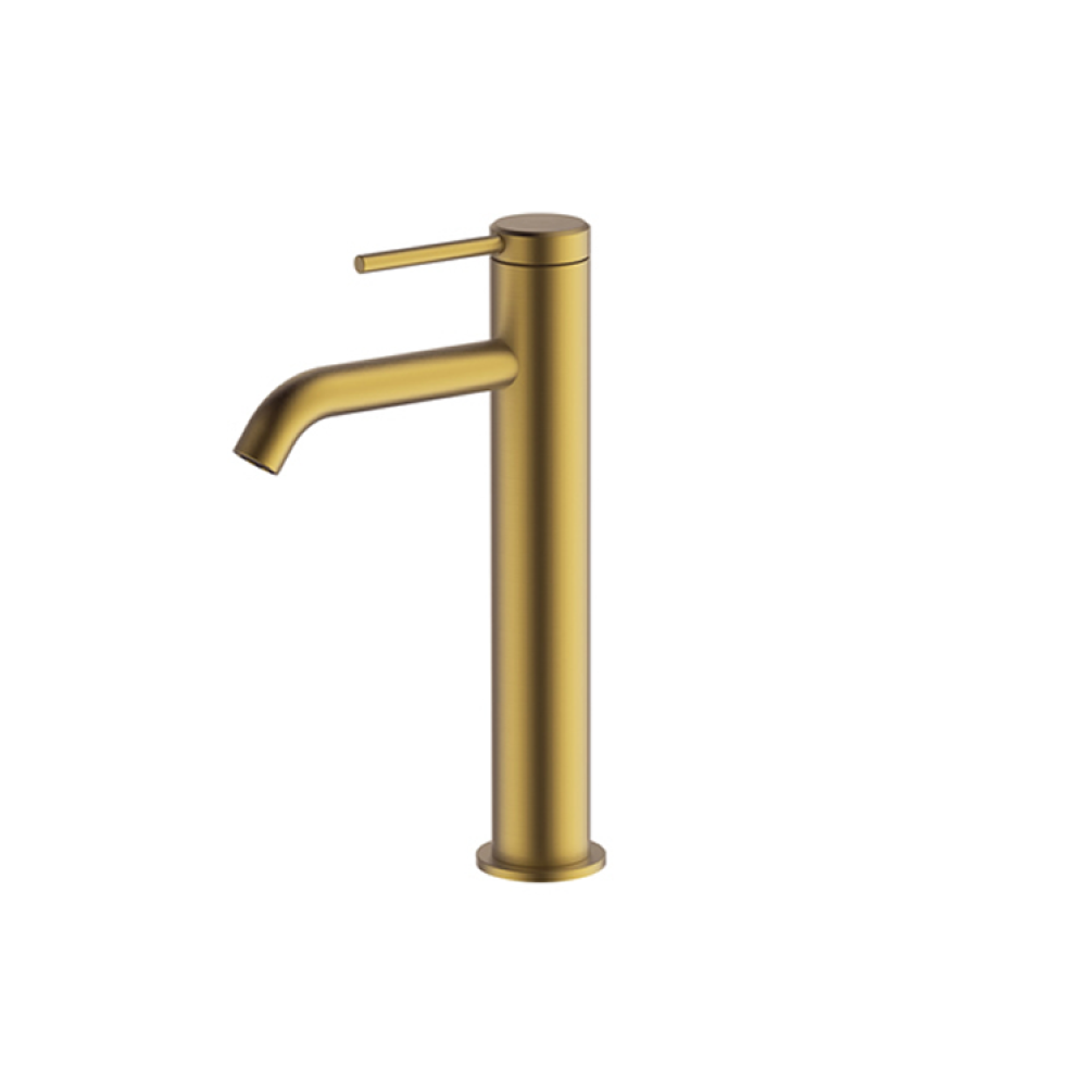 Photo of Britton Bathrooms Hoxton Brushed Brass Tall Basin Mixer