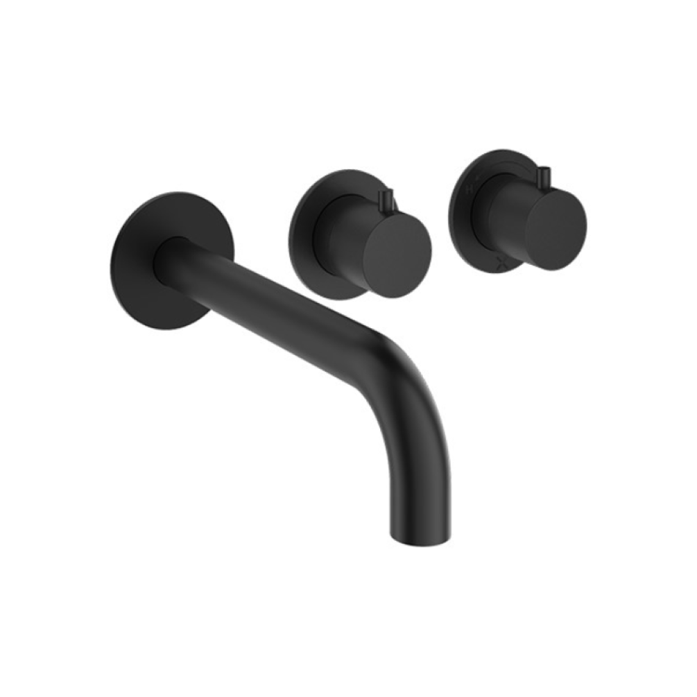 Crosswater Module Matt Black 2 Handle Shower Valve & Bath Spout