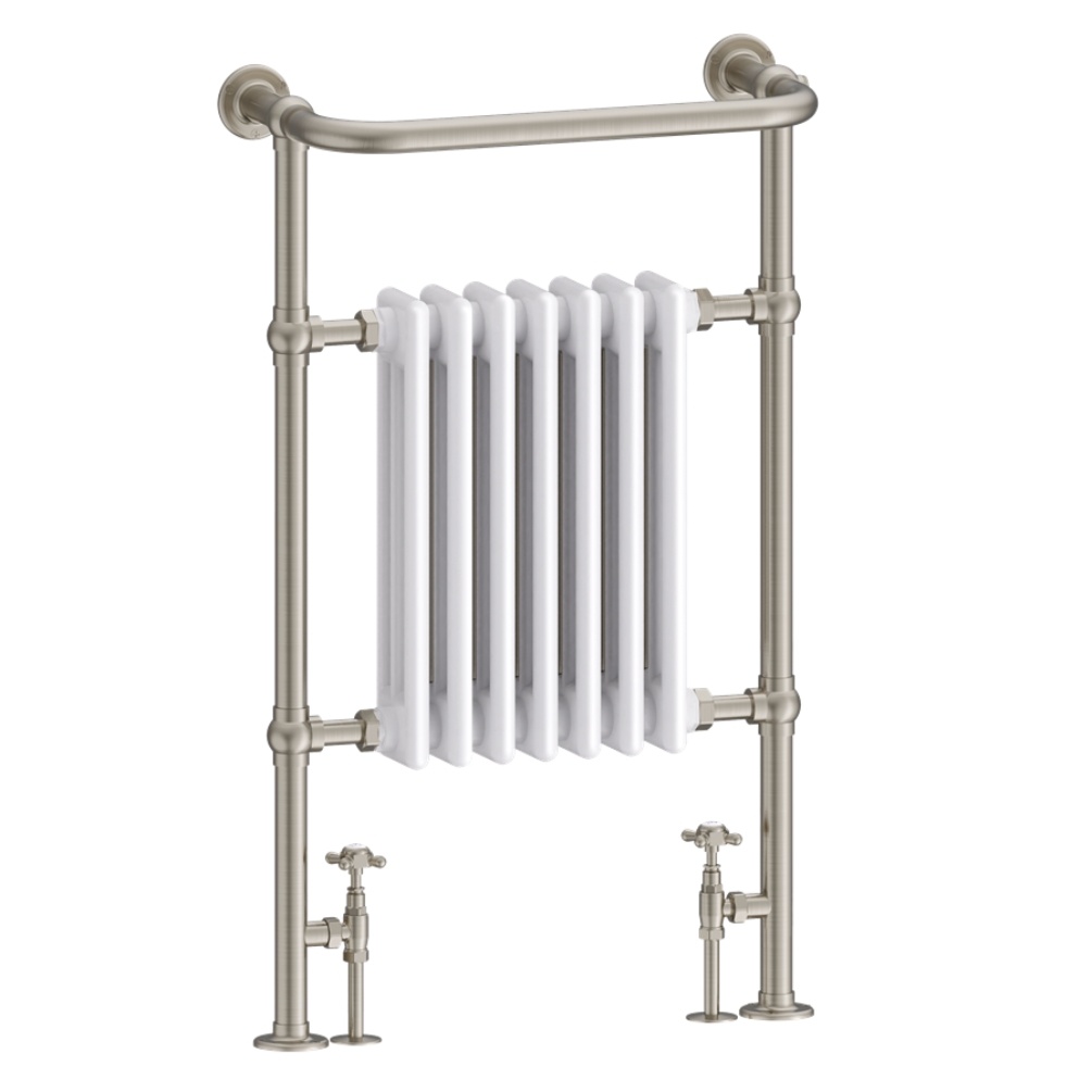 Product Cut out image of the Burlington Trafalgar Brushed Nickel Radiator