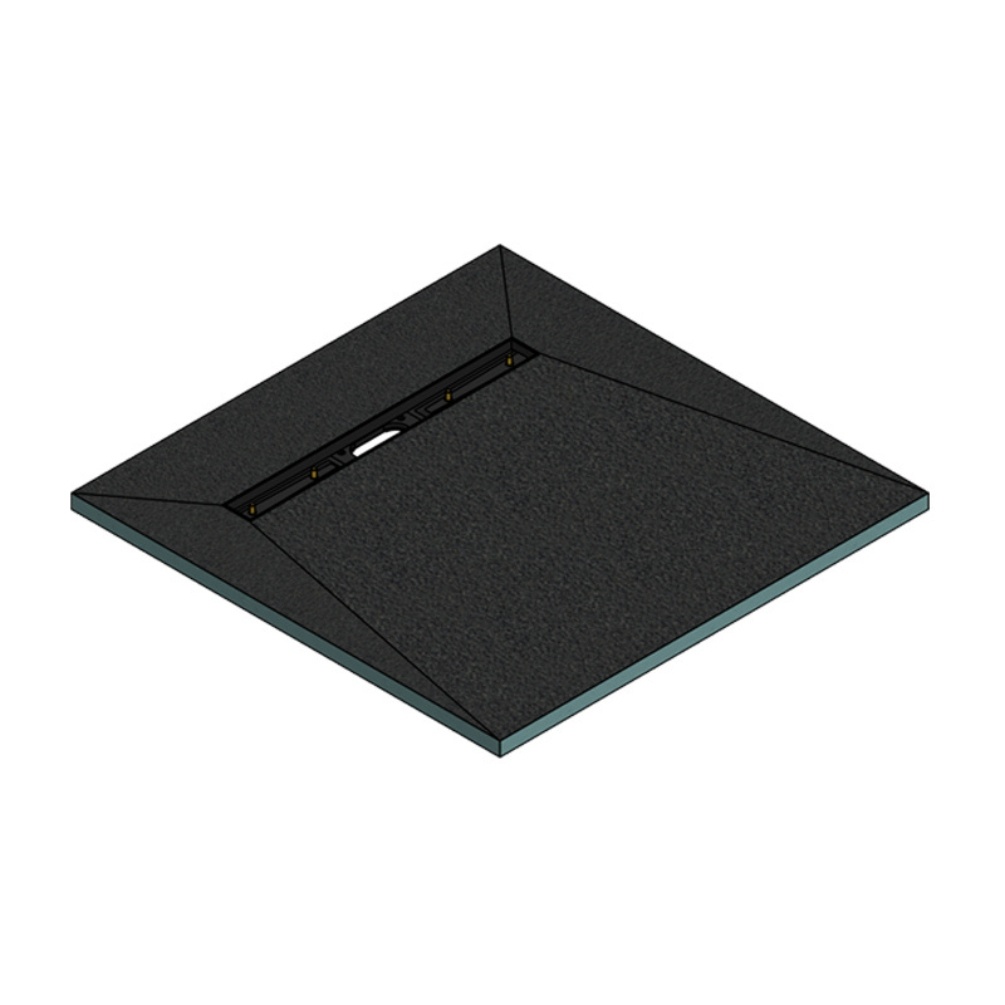 Product cut out image of the Abacus Elements Linear 900mm x 900mm Wetroom Former Kit with 600mm End Drain
